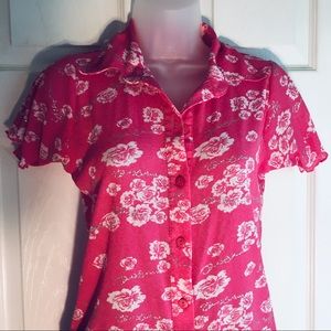 X-Mail Pink Floral Shirt ~ Small